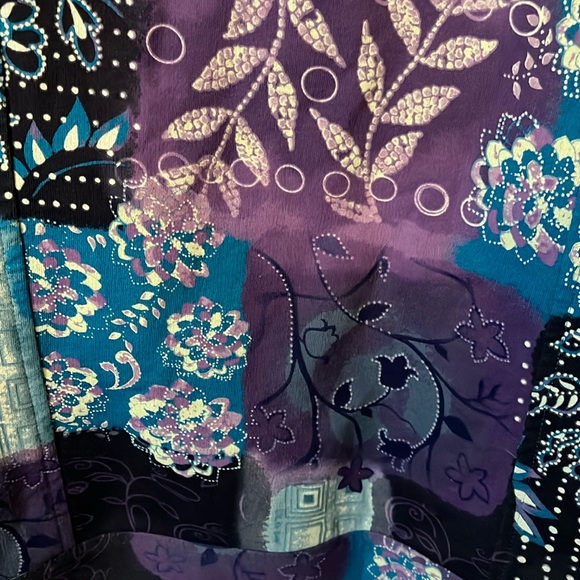 EUC Christopher& Banks vest- patchwork floral button up with pockets Sz M - Picture 8 of 10